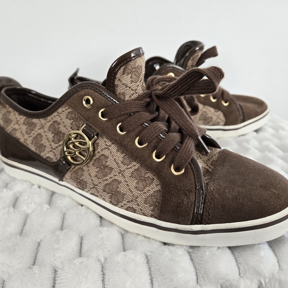 Guess Brown Patterned Sneakers